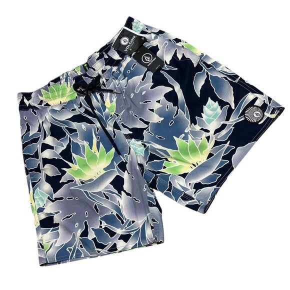 Volcom Men Size‎ S Blue Lido Print Iconic Mod-Tech Swim Board Short NWT - Picture 2 of 8